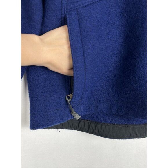 IBEX Men’s Large 100% New Wool Heavy Jacket Sweater Coat Black/  Blue Zip up USA - Picture 13 of 16